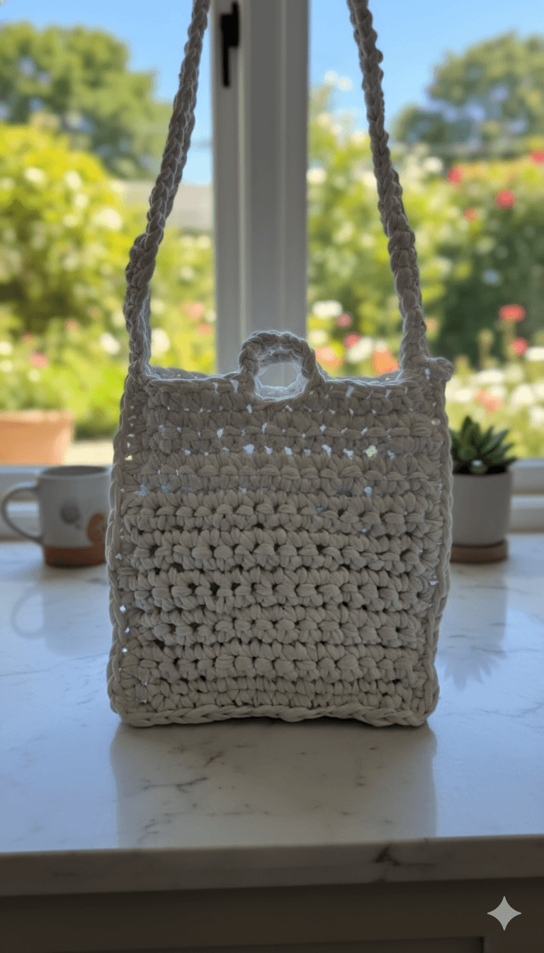 Crochet Hand Bag - Ash Classic